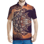 Bohemian Moon And Sun Print Men's Polo Shirt