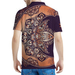 Bohemian Moon And Sun Print Men's Polo Shirt