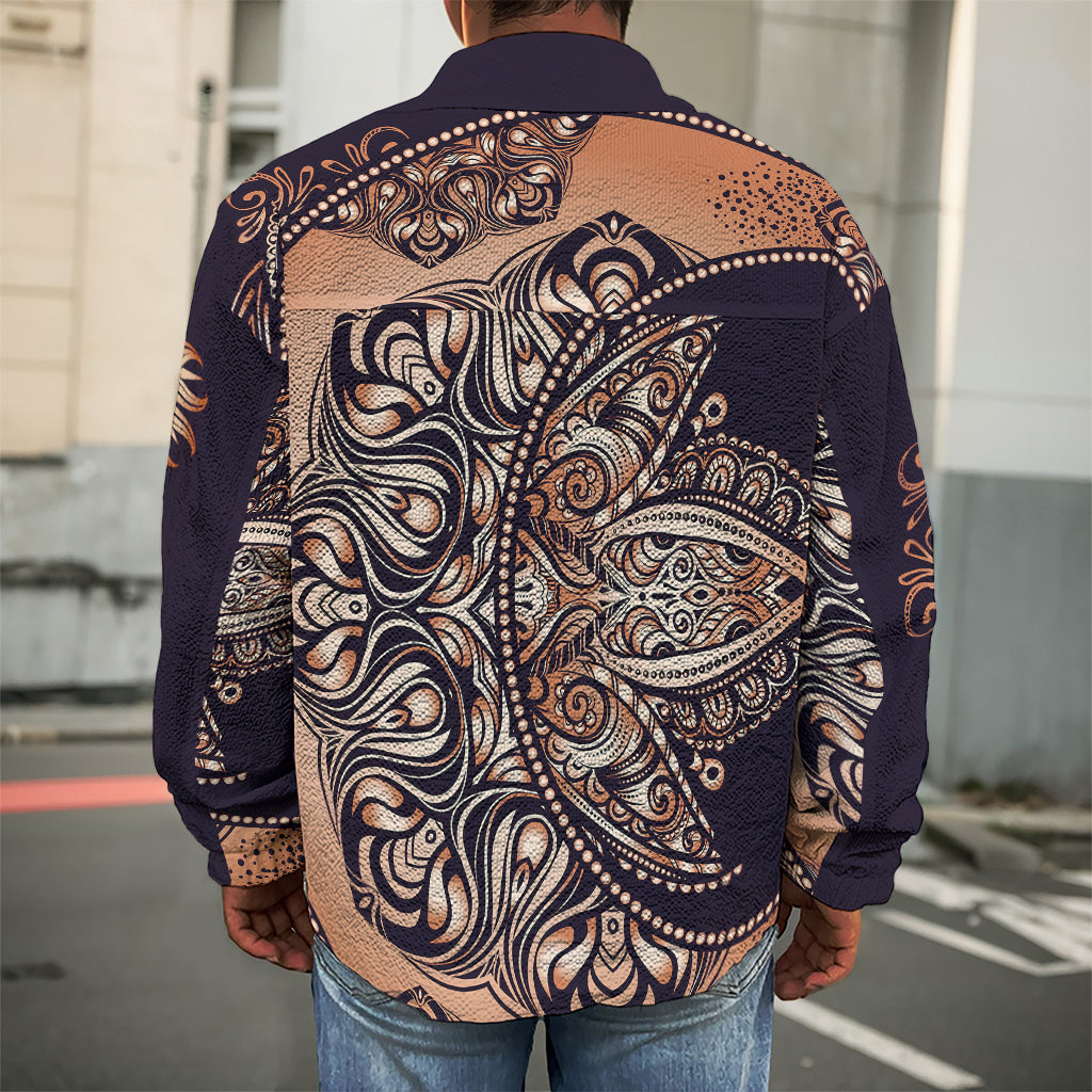 Bohemian Moon And Sun Print Men's Shirt Jacket