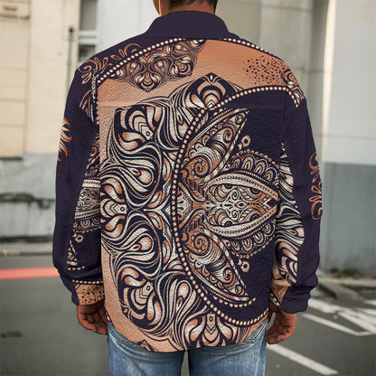 Bohemian Moon And Sun Print Men's Shirt Jacket