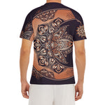 Bohemian Moon And Sun Print Men's Short Sleeve Rash Guard