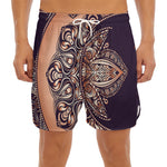 Bohemian Moon And Sun Print Men's Split Running Shorts