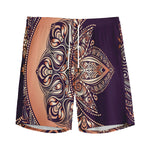 Bohemian Moon And Sun Print Men's Sports Shorts
