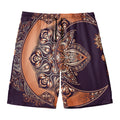 Bohemian Moon And Sun Print Men's Swim Trunks