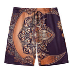 Bohemian Moon And Sun Print Men's Swim Trunks