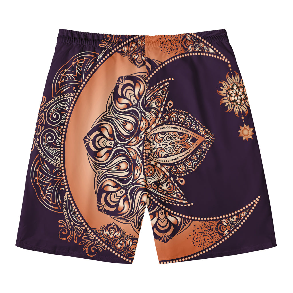 Bohemian Moon And Sun Print Men's Swim Trunks