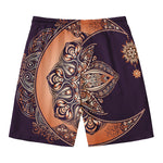 Bohemian Moon And Sun Print Men's Swim Trunks