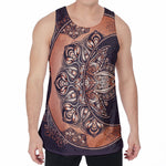 Bohemian Moon And Sun Print Men's Velvet Tank Top