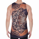 Bohemian Moon And Sun Print Men's Velvet Tank Top