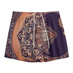 Bohemian Moon And Sun Print Mesh Shorts