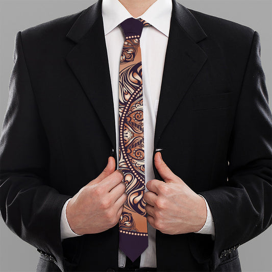 Bohemian Moon And Sun Print Necktie