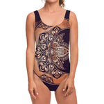 Bohemian Moon And Sun Print One Piece Swimsuit
