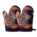 Bohemian Moon And Sun Print Oven Mitts