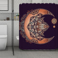 Bohemian Moon And Sun Print Polyester Shower Curtain