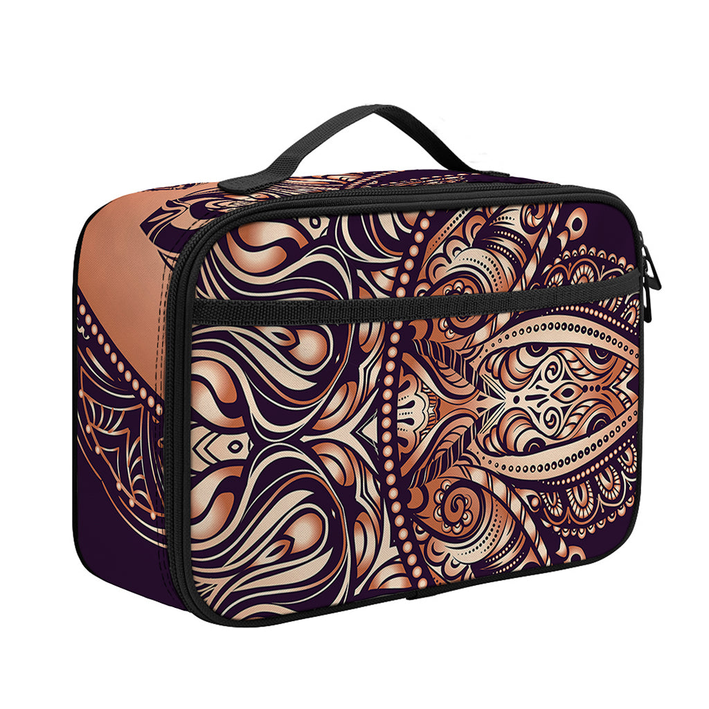 Bohemian Moon And Sun Print Portable Lunch Bag