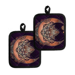 Bohemian Moon And Sun Print Pot Holders