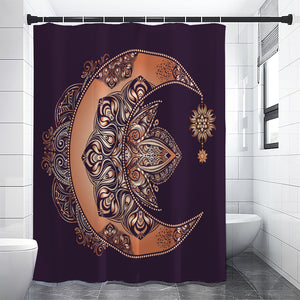 Bohemian Moon And Sun Print Premium Shower Curtain