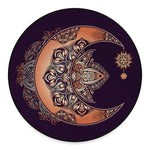 Bohemian Moon And Sun Print Round Floor Mat