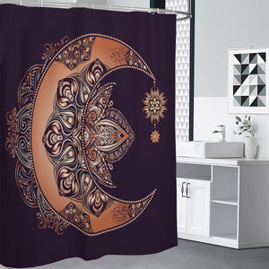 Bohemian Moon And Sun Print Shower Curtain