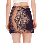 Bohemian Moon And Sun Print Side Slit Mini Skirt