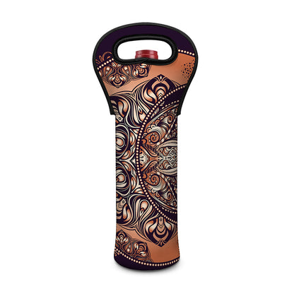 Bohemian Moon And Sun Print Single Neoprene Wine Tote
