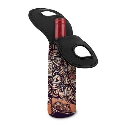 Bohemian Moon And Sun Print Single Neoprene Wine Tote