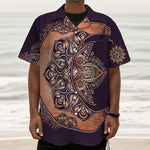 Bohemian Moon And Sun Print Textured Short Sleeve Shirt