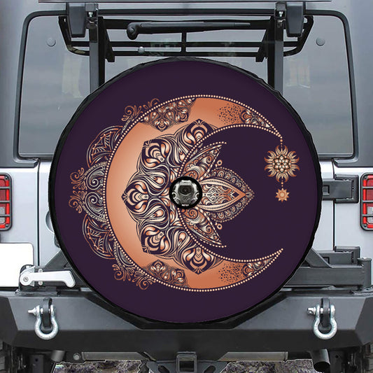 Bohemian Moon And Sun Print Tire Cover With Camera Hole