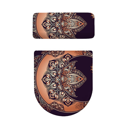 Bohemian Moon And Sun Print Toilet Lid And Tank Cover Set