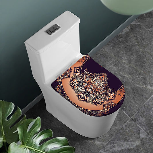 Bohemian Moon And Sun Print Toilet Lid Cover