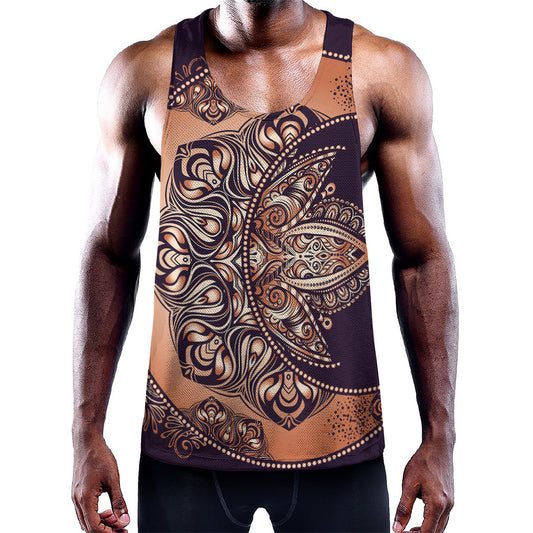 Bohemian Moon And Sun Print Training Tank Top
