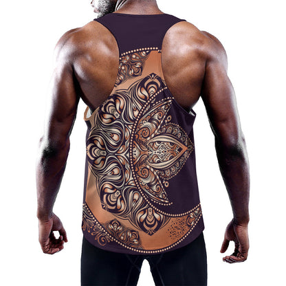 Bohemian Moon And Sun Print Training Tank Top