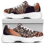 Bohemian Moon And Sun Print White Chunky Shoes