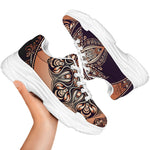 Bohemian Moon And Sun Print White Chunky Shoes