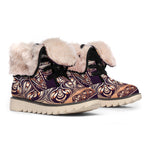 Bohemian Moon And Sun Print Winter Boots