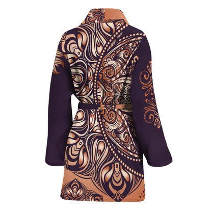 Bohemian Moon And Sun Print Women's Bathrobe