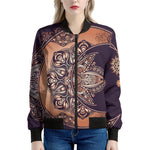 Bohemian Moon And Sun Print Women's Bomber Jacket