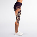 Bohemian Moon And Sun Print Women's Capri Leggings