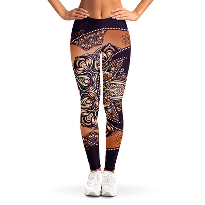 Bohemian Moon And Sun Print Women's Leggings