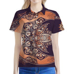 Bohemian Moon And Sun Print Women's Polo Shirt