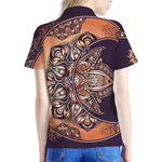 Bohemian Moon And Sun Print Women's Polo Shirt
