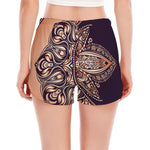 Bohemian Moon And Sun Print Women's Split Running Shorts