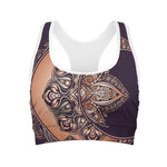 Bohemian Moon And Sun Print Women's Sports Bra