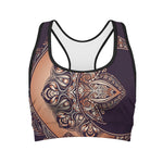 Bohemian Moon And Sun Print Women's Sports Bra