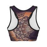 Bohemian Moon And Sun Print Women's Sports Bra