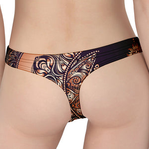 Bohemian Moon And Sun Print Women's Thong