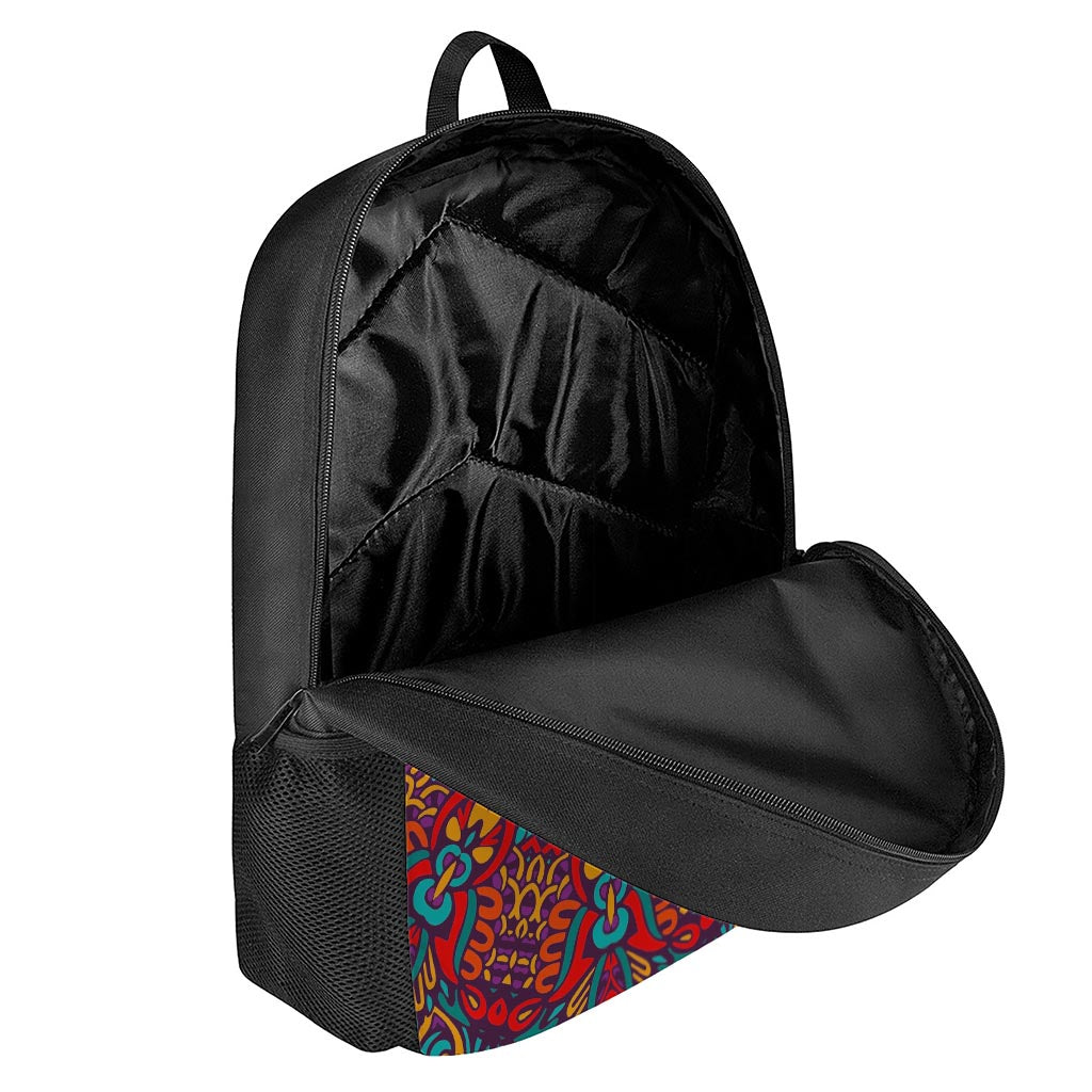 Bohemian Native Mandala Pattern Print 17 Inch Backpack