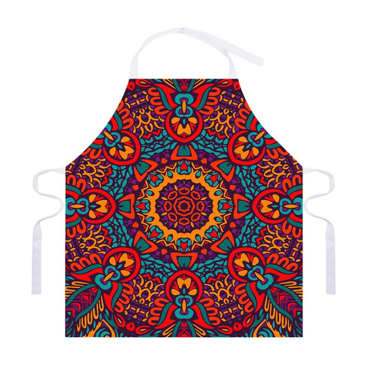 Bohemian Native Mandala Pattern Print Adjustable Apron