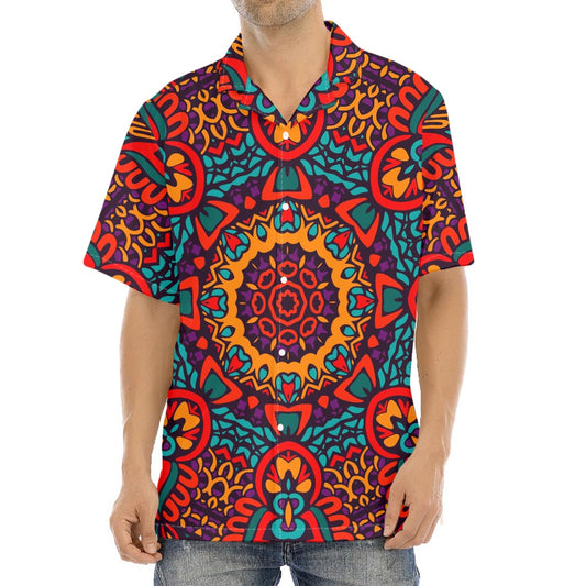 Bohemian Native Mandala Pattern Print Aloha Shirt