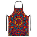 Bohemian Native Mandala Pattern Print Bib Apron With Pocket